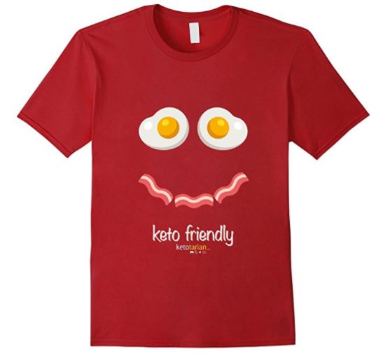Keto Friendly T-shirt Eggs and Bacon Happy Face