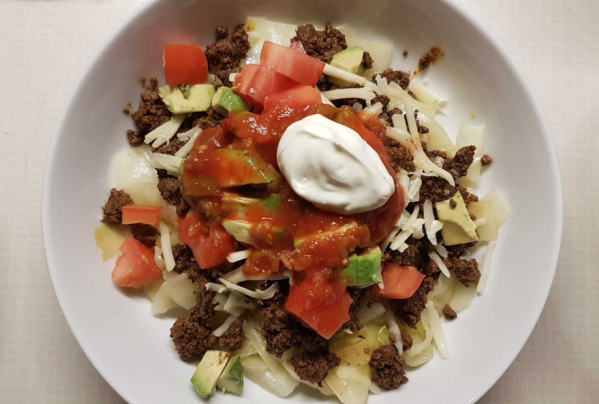 Taco Salad with Fried Cabbage